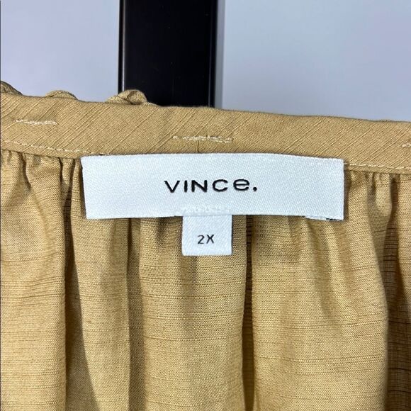 Vince Tan Button Up Blouse. MSRP $325 - Picture 7 of 9